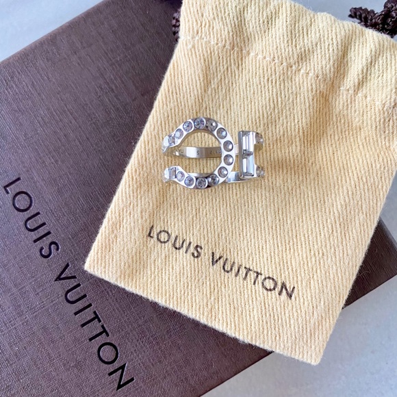 Louis Vuitton Serrure Strass Ring Silver sz Small - Picture 2 of 9